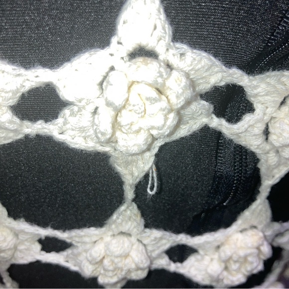 Moschino cheap n chic AEFFE SPA Size 12 cream roses crochet dress - Picture 13 of 16